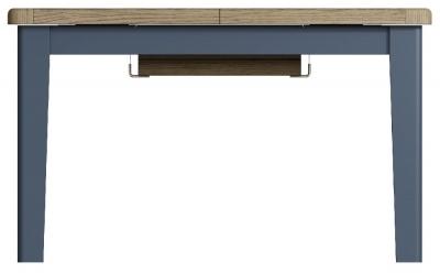 Product photograph of Ringwood Blue Painted 130cm-180cm 4 Seater Extending Dining Table - Oak Top from Choice Furniture Superstore