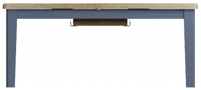 Product photograph of Ringwood Blue Painted 180cm-230cm Extending Dining Table - Oak Top from Choice Furniture Superstore