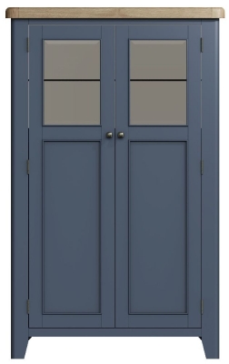 Product photograph of Ringwood Blue Painted Drinks Cabinet - Oak Top from Choice Furniture Superstore