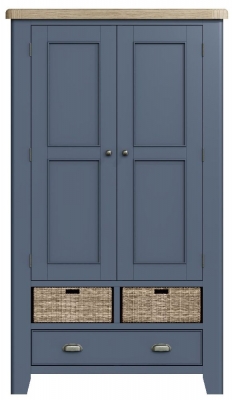 Product photograph of Ringwood Blue Painted Larder Unit - Oak Top from Choice Furniture Superstore