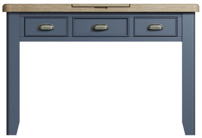 Product photograph of Ringwood Blue Painted Dressing Table - Oak Top from Choice Furniture Superstore