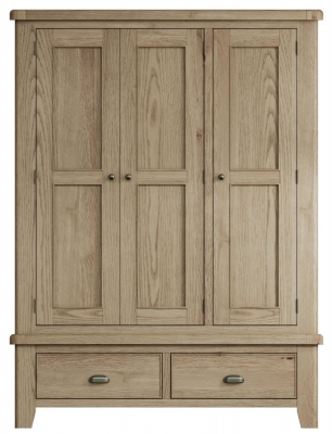 Product photograph of Hatton Oak 3 Door Wardrobe from Choice Furniture Superstore