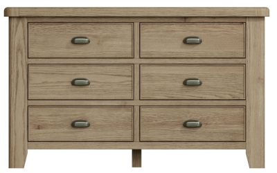 Product photograph of Hatton Oak 6 Drawer Chest from Choice Furniture Superstore