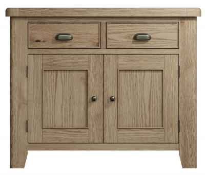 Product photograph of Hatton Oak 2 Door 2 Drawer Sideboard from Choice Furniture Superstore