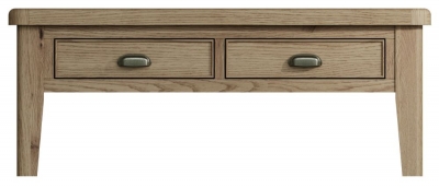 Product photograph of Hatton Oak 2 Drawer Coffee Table from Choice Furniture Superstore