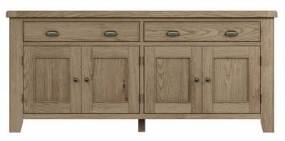 Product photograph of Hatton Oak 4 Door 2 Drawer Extra Large Sideboard from Choice Furniture Superstore
