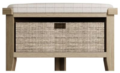 Product photograph of Hatton Oak Corner Hall Bench from Choice Furniture Superstore