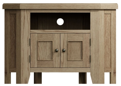 Product photograph of Hatton Oak Corner Tv Unit from Choice Furniture Superstore