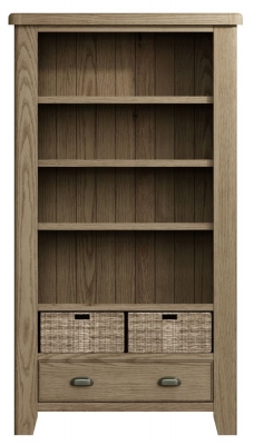 Product photograph of Hatton Oak Large Bookcase from Choice Furniture Superstore