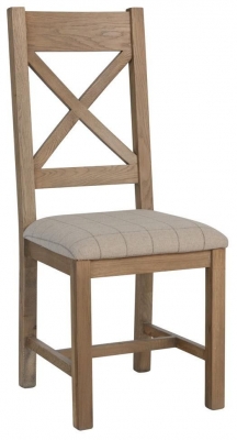 Product photograph of Hatton Cross Back Dining Chair With Fabric Seat Sold In Pairs from Choice Furniture Superstore
