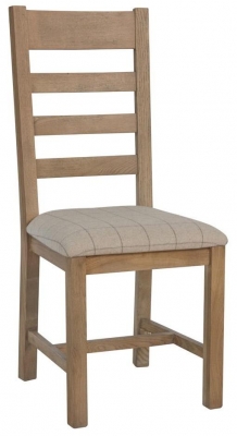Product photograph of Hatton Ladder Back Dining Chair With Fabric Seat Sold In Pairs from Choice Furniture Superstore