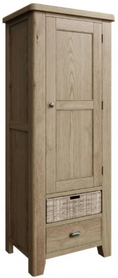 Product photograph of Hatton Oak 1 Door 3 Drawer Larder Unit from Choice Furniture Superstore