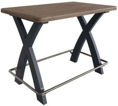 Product photograph of Ringwood Blue Painted Bar Table - Oak Top from Choice Furniture Superstore