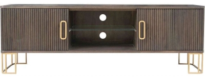 Product photograph of Hawarden Brown Fluted Ribbed 2 Door Tv Unit from Choice Furniture Superstore
