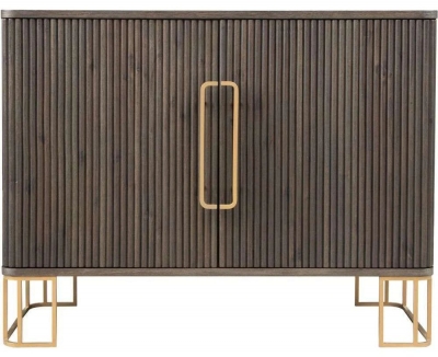 Product photograph of Hawarden Brown Fluted Ribbed 2 Door Standard Sideboard from Choice Furniture Superstore