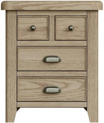 Product photograph of Hatton Oak 4 Drawer Extra Large Bedside Cabinet from Choice Furniture Superstore
