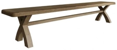 Product photograph of Hatton Smoked Oak Cross Leg Dining Bench from Choice Furniture Superstore