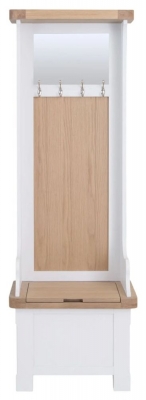 Product photograph of Clairton White Hallway Tidy - Oak Top from Choice Furniture Superstore