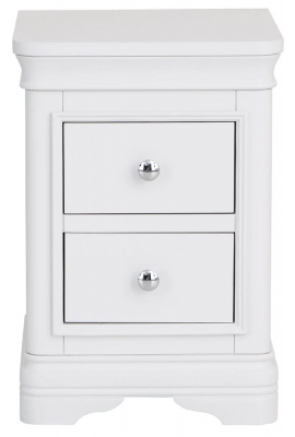 Selden White 2 Drawer Small Bedside Cabinet