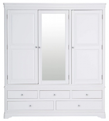 Product photograph of Selden White 3 Door 5 Drawer Combi Wardrobe from Choice Furniture Superstore