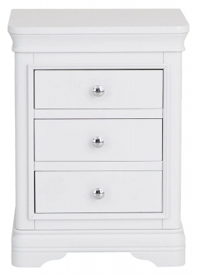 Selden White 3 Drawer Large Bedside Cabinet