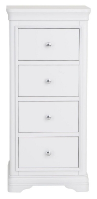 Product photograph of Selden White 4 Drawer Narrow Chest from Choice Furniture Superstore