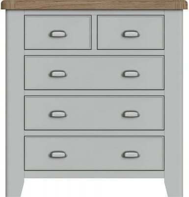 Product photograph of Ringwood Grey Painted 2 3 Drawer Chest - Oak Top from Choice Furniture Superstore