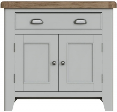 Product photograph of Ringwood Grey Painted 2 Door 1 Drawer Sideboard - Oak Top from Choice Furniture Superstore