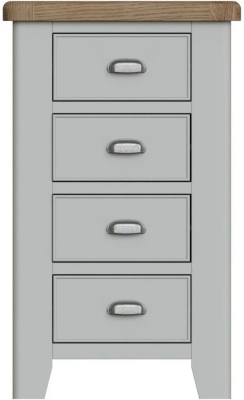 Ringwood Grey Painted 4 Drawer Chest Oak Top