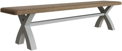 Product photograph of Ringwood Grey Painted Cross Leg Dining Bench from Choice Furniture Superstore