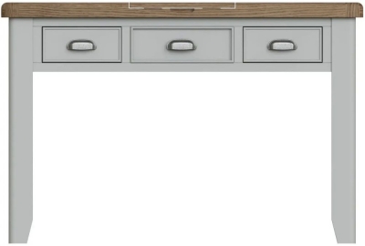 Product photograph of Ringwood Grey Painted Dressing Table - Oak Top from Choice Furniture Superstore