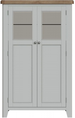 Product photograph of Ringwood Grey Painted Drinks Cabinet - Oak Top from Choice Furniture Superstore