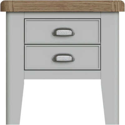 Product photograph of Ringwood Grey Painted Square Lamp Table - Oak Top from Choice Furniture Superstore