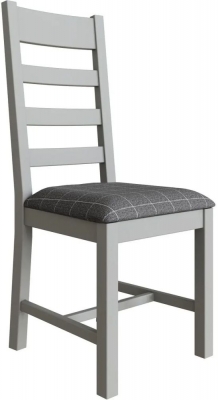 Ringwood Painted Ladder Back Dining Chair With Fabric Seat Sold In Pairs