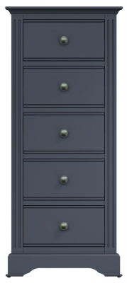 Product photograph of Ashby Midnight Grey Painted 5 Drawer Tall Chest from Choice Furniture Superstore