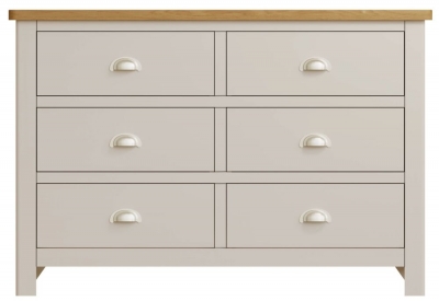 Product photograph of Portland Oak And Dove Grey Painted 6 Drawer Chest from Choice Furniture Superstore