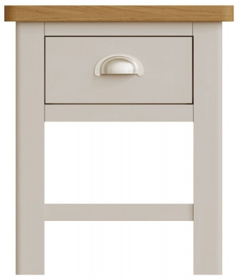 Product photograph of Portland Oak And Dove Grey Painted 1 Drawer Lamp Table from Choice Furniture Superstore