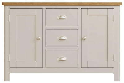 Product photograph of Portland Oak And Dove Grey Painted 2 Door 3 Drawer Sideboard from Choice Furniture Superstore