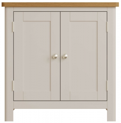 Product photograph of Portland Oak And Dove Grey Painted 2 Door Sideboard from Choice Furniture Superstore