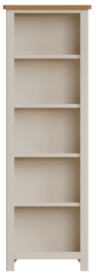 Product photograph of Portland Oak And Dove Grey Painted Tall Bookcase from Choice Furniture Superstore