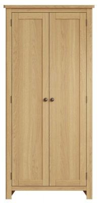 Product photograph of Hampton Rustic Oak 2 Door Wardrobe from Choice Furniture Superstore