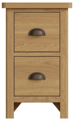 Product photograph of Hampton Rustic Oak 2 Drawer Bedside Cabinet from Choice Furniture Superstore