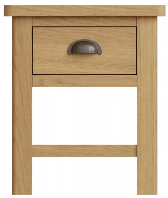 Product photograph of Hampton Rustic Oak 1 Drawer Lamp Table from Choice Furniture Superstore