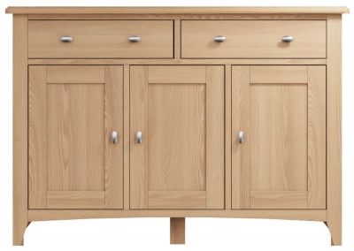 Product photograph of Eva Light Oak 3 Door 2 Drawer Sideboard from Choice Furniture Superstore