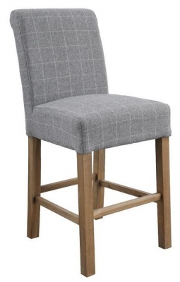 Product photograph of Check Fabric Barstool Sold In Pairs from Choice Furniture Superstore