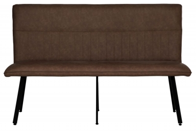 Product photograph of Brown Faux Leather 130cm Dining Bench from Choice Furniture Superstore