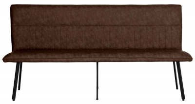 Product photograph of Brown Faux Leather 180cm Dining Bench from Choice Furniture Superstore