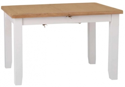 Image of Aberdare Oak and Painted 120cm Butterfly Extending Dining Table