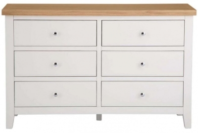 Product photograph of Aberdare Oak And Painted 6 Drawer Chest from Choice Furniture Superstore