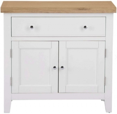 Product photograph of Aberdare Oak And Painted 2 Door 1 Drawer Small Sideboard from Choice Furniture Superstore